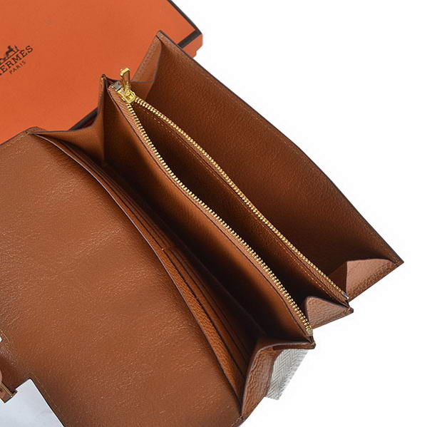 Cheap Fake Hermes Constance Long Wallets Camel Calfskin Leather Gold - Click Image to Close